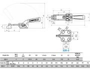 320-3 U Kancalı Yatay Tabanlı Yatay Kitleme İtme Çekme Takımı 23790