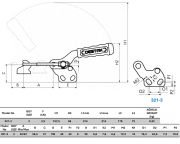 321-3 U Kancalı Dikey Tabanlı Yatay Kitleme İtme Çekme Takımı 23800