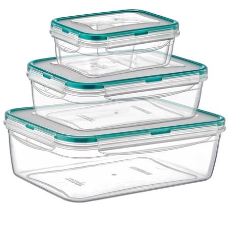 Fresh Box 3'lü Dikdörtgen Saklama Kabı Seti 0.4 + 0.8 + 1.4 L