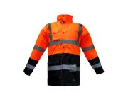 JUNIOR JN1014 Waterproof Fosforlu Oxford Parka Turuncu Lacivert M beden