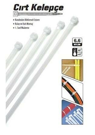 Cırt Kelepçe 4.8x350mm 100 Adet Beyaz 4.8x35cm