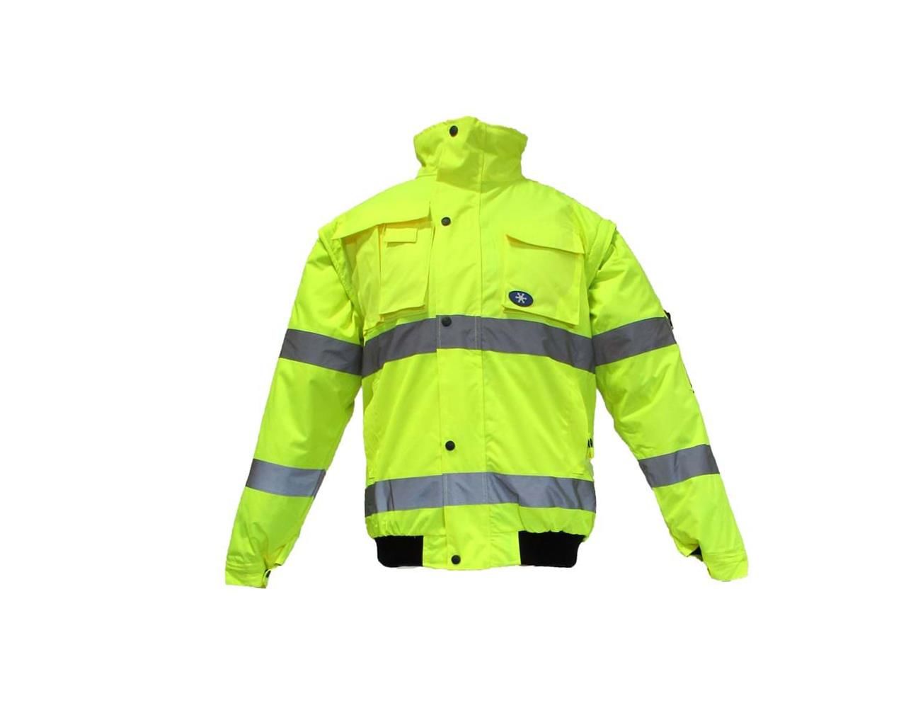 JUNIOR JN1021/P Waterproof Fosforlu Kolu Çıkmalı Polarlı Pilot Mont Sarı XL beden