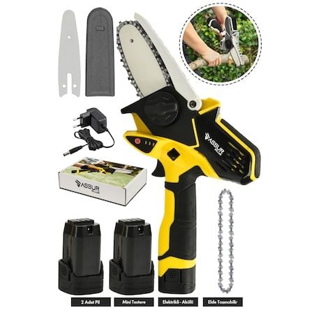 Jetta Power Tools Şarjlı Testere Ağaç Kesme Dal Budama Sarı 01