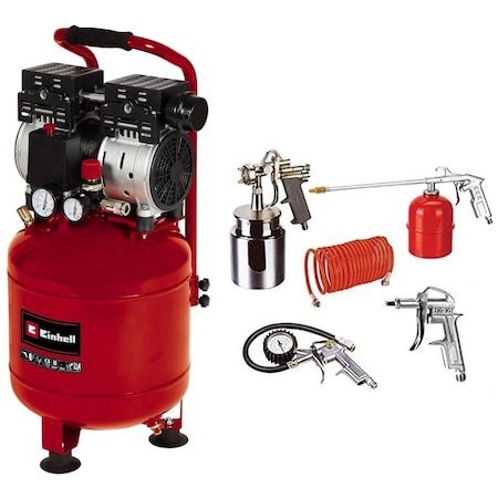 Einhell TE-AC 24 Silent Sessiz Hava Kompresörü + 5'li Set