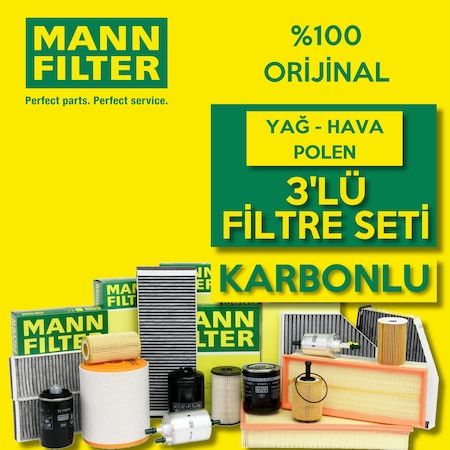 Toyota Auris 1.33 1.6 Mann-Filter Filtre Bakım Seti 2007-2018