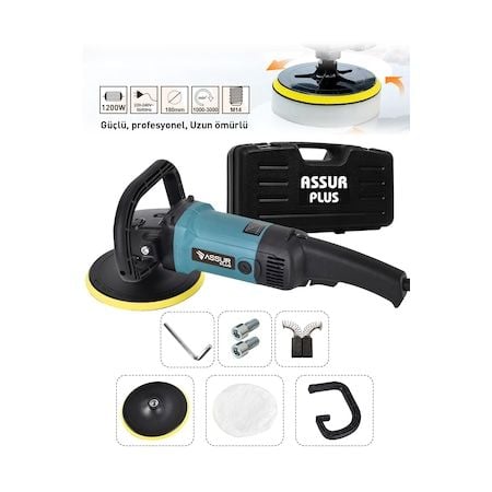 Jetta Power Tools Devir Ayarlı 1300 Watt 180 MM 6 Kademeli Polisaj Makinesi + Pasta Cila Kiti