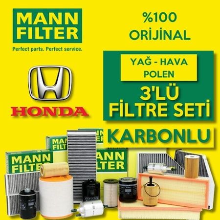 Honda Civic 1.6 Fd6 Mann Karbonlu Filtre Bakım Seti 2007-2012