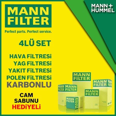 Toyota Corolla 1.4 D4D Mann-Filter Filtre Bakım Seti 2007-2018