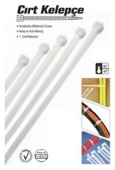 Cırt Kelepçe 2.5x100mm BEYAZ 100 Adet Kablo Bağı 2.5x10cm