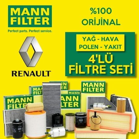 Renault Clio 4 1.5 Dci Mann-Filter Filtre Bakım Seti 2012-2016 (495585069)