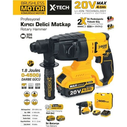 Sgs 5520 Akülü Darbeli Kırıcı Delici Seti 20 Volt - 4 Amper