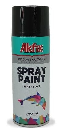 Akfix Akrilik Sprey Boya 400Ml Parlak Siyah