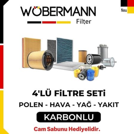 Wöbermann Toyota Corolla 1.4 D4d Filtre Bakım Seti 2010-2018 4'lü Karbonlu