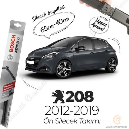 Peugeot 208 Ön Muz Silecek Takımı 2012-2019 Bosch Aeroeco