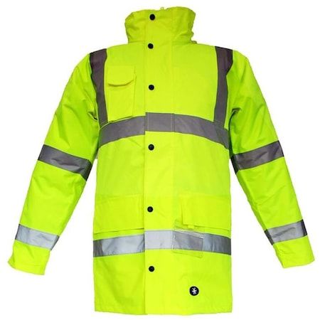 Junıor Jn1011 Waterproof Fosforlu Oxford Parka Sarı L Beden