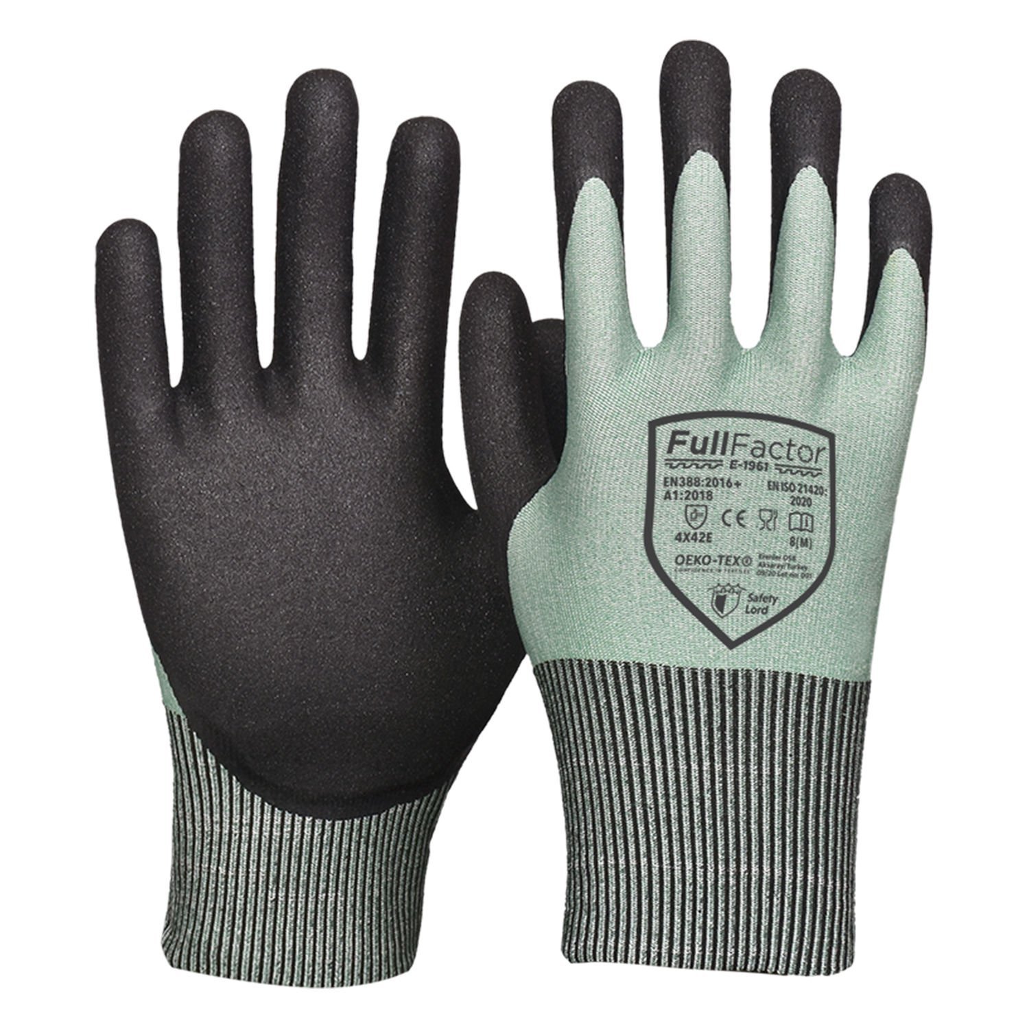 FULLFACTOR E 1961 L-NO:9 Kesilmeye Dayanıklı Eldiven 3/4 Kaplı