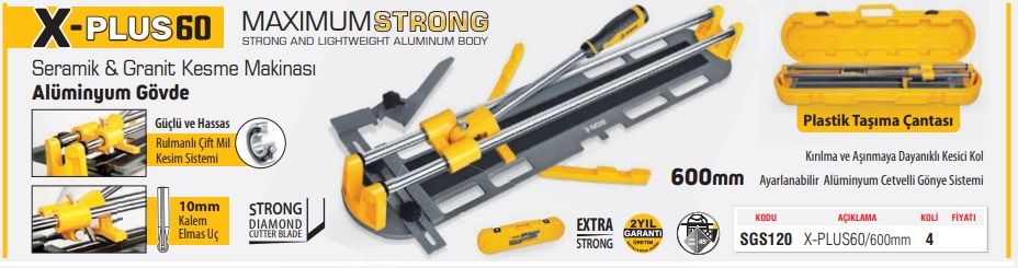 SGS SERAMİK GRANİT KESME MAKİNASI UZUN X-PLUS 60   SGS 120