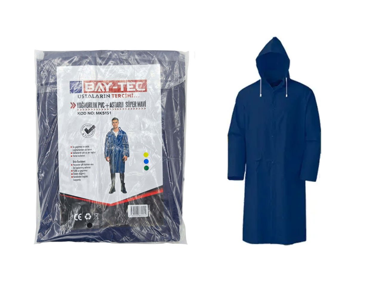 BAY-TEC MK5151 Süper Yağmurluk Astarlı Mavi 850gr